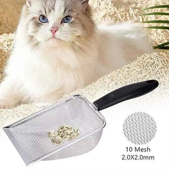 Pá Higiênica Aço Inoxidável para Gatos – Resistente e Ergonômica Caprili Shop Caixa de Areia Limpeza