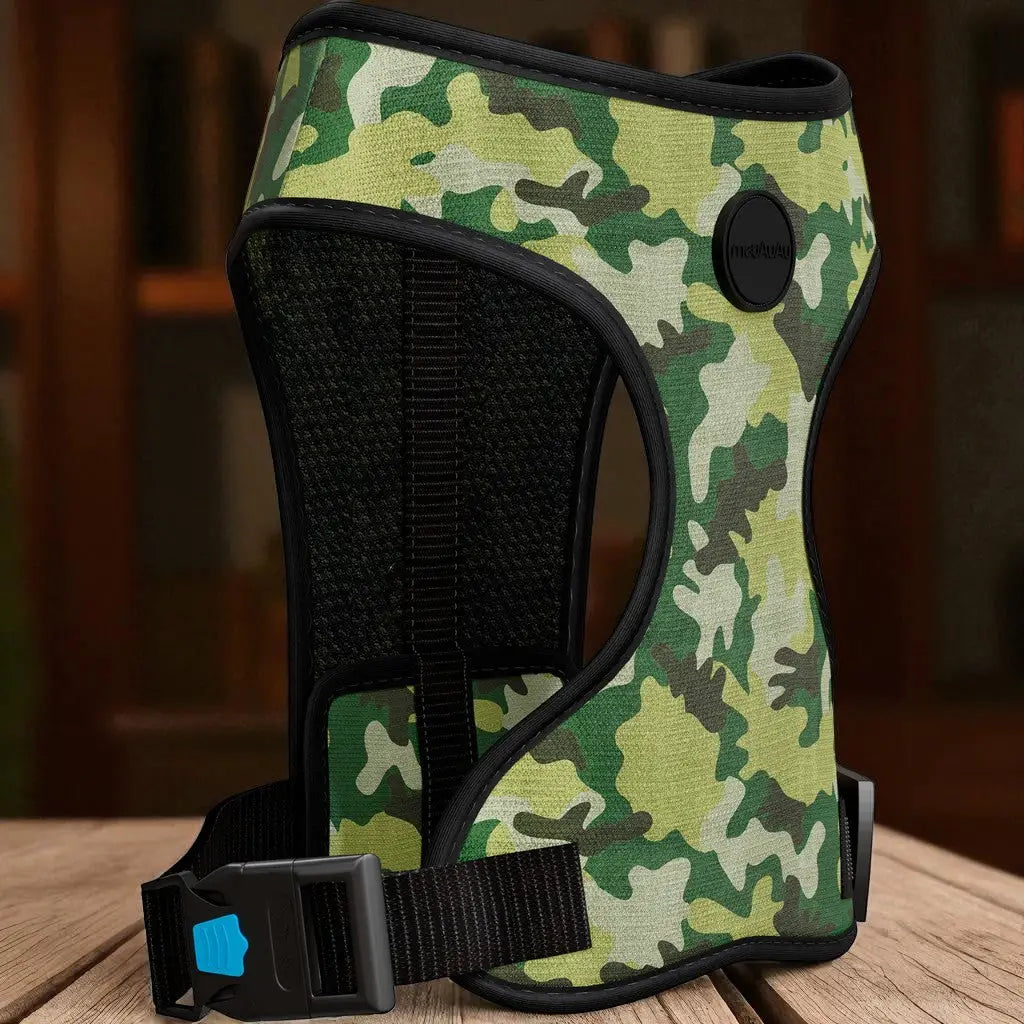 Peitoral para Cachorro Estampado Regulável com Guia Grátis | Caprioli Shop Coleiras Guias e Peitorais camuflado / PP