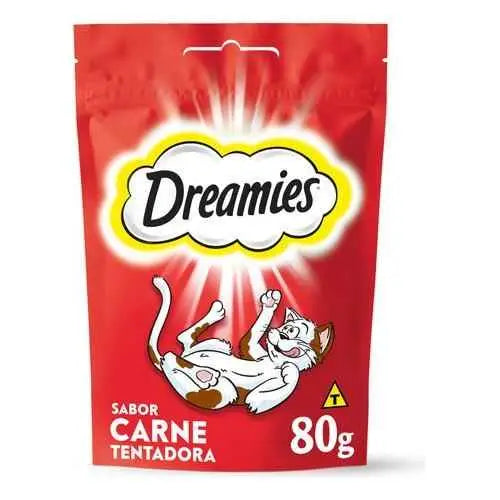 Petisco Dreamies Carne para Gatos Adultos 80g Sabor Premium | Caprioli Shop petisco gatos