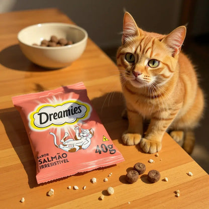 Petisco Dreamies Salmão para Gatos Adultos Crocante 40g | Caprioli Shop