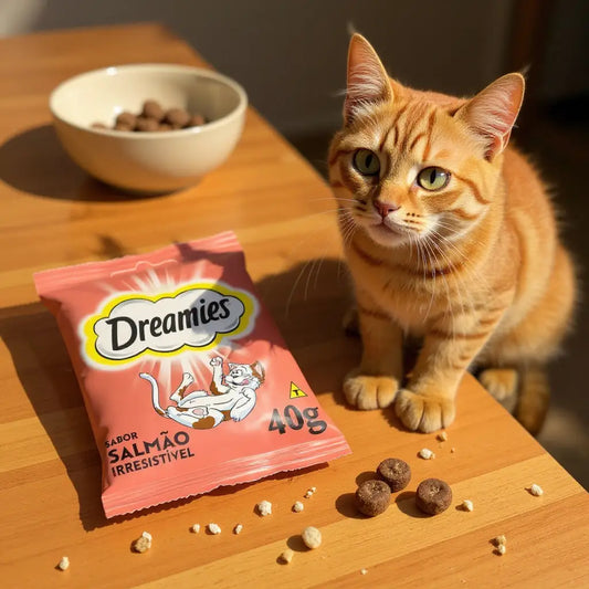 Petisco Dreamies Salmão para Gatos Adultos Crocante 40g | Caprioli Shop