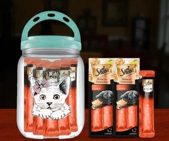 Pote Petisco Cremoso para Gatos SHEBA com 24 Tubos de 12g – Hidratação e Saúde | Caprioli Shop petisco gatos ATUM