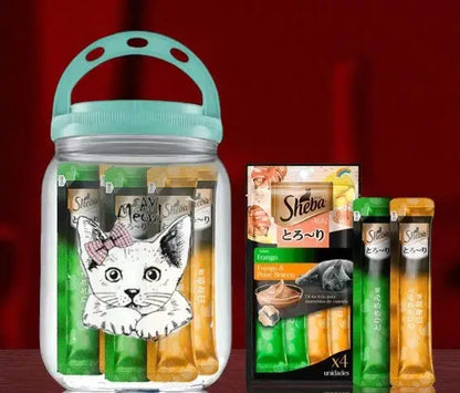 Pote Petisco Cremoso para Gatos SHEBA com 24 Tubos de 12g – Hidratação e Saúde | Caprioli Shop petisco gatos FRANGO