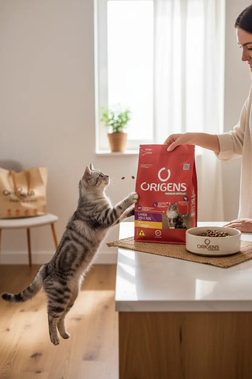 Ração Origens Gatos Adultos - Frango e Vitaminas para Pelagem Brilhante | Caprili Shop