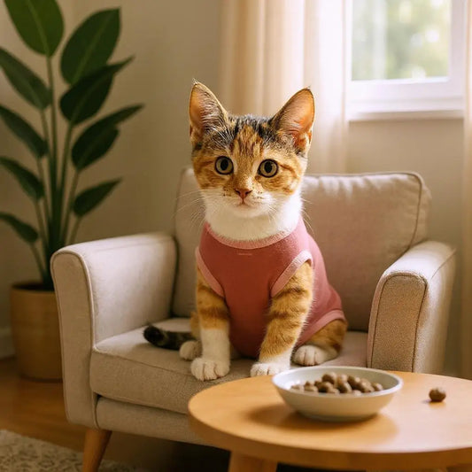 Roupa Protetora Pós-Castração para Gatos - Conforto e Estilo | Caprioli Shop - roupas e acessórios para gatos
