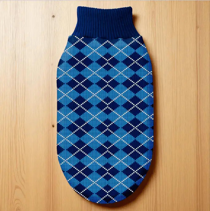 Roupinha de Lã Premium para Cães Estilo e Conforto | Caprioli Shop Acessórios Pets Azul / N.02 / 24cm