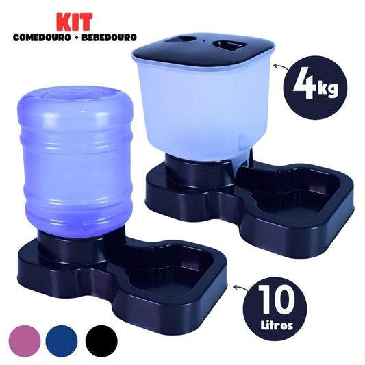 Kit Comedouro e Bebedouro Automático Maxi para Cães | Caprioli