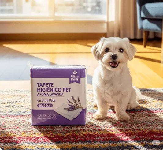 Tapete Higiênico Pet Aroma Lavanda 60x60cm Conforto e Praticidade | Caprioli Inter tapete higiênico para cachorro