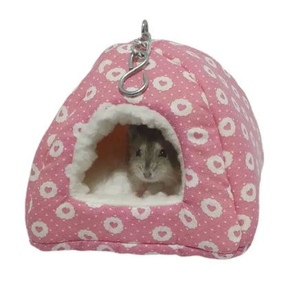 Toca Casinha Caminha Hamster 12cm Pelúcia | Caprioli Shop para animais pequenos Rosa coração