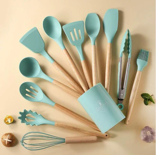 Kit Utensílios de Cozinha em Silicone 12 Peças