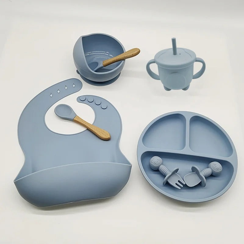 Kit Refeição Bebê Silicone Ventosa cores