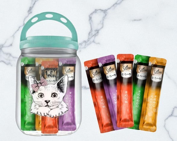 Pote Petisco Cremoso para Gatos SHEBA com 24 Tubos de 12g – Hidratação e Saúde | Caprioli Shop